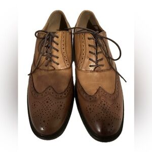 Brown Oxfords with Wingtip Design and Broguing